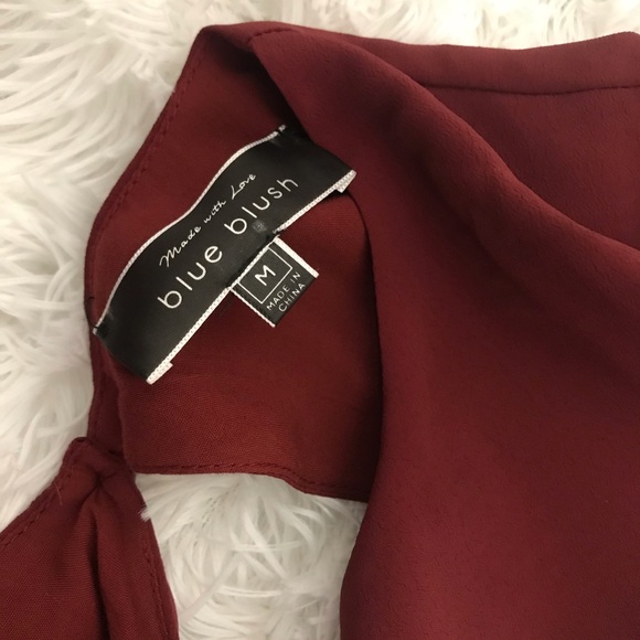 Alemenda Burgundy Backless Long Sleeve Midi Dress - Picture 4 of 7